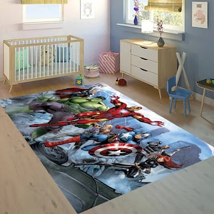 Spiderman Rug, Captain America Rug, Hulk Rug, Kids Room Art, Kids Room Decor  Carpet, Boys Room Rugs, Children Rugs, Kids Rug,Fantastic Rug