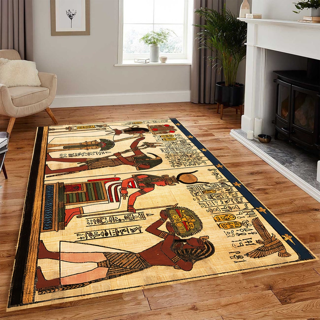 Ancient Egyptian Sun God Pattern Rug, Incredible Oracle Sages of
