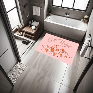 Get Naked Rug,Pink Bathmat,Bathroom Decor,Get Naked Bath Mat,Bath Rug,Minimalist Bath Mat,Bathmat, Bath Rugs,room Decor Rugs,Non Slip Rug