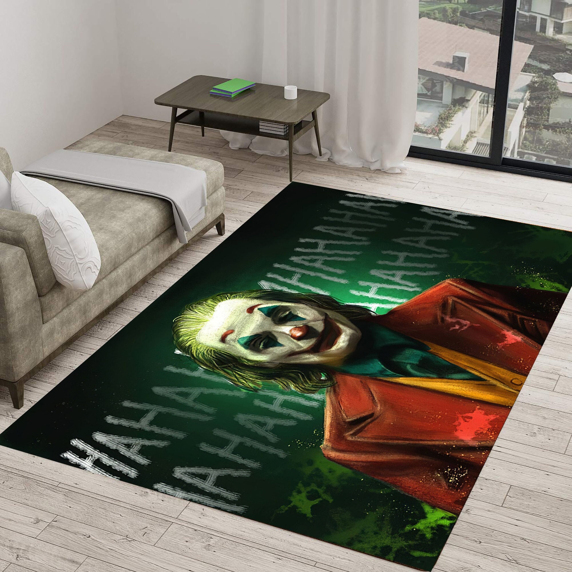 Alfombra con diseño de Joker, alfombra decorativa para el hogar, alfombra de área, alfombra de película, alfombras modernas, alfombra para sala de estar, alfombra antideslizante, alfombra de chenilla, alfombra de 3 x 5