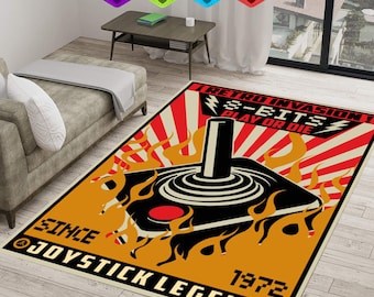 Alfombra De Diseño De Joystick, Alfombra Gamer, Alfombra Retro Atari, Alfombra Moderna, Alfombra Artística, Alfombras De Tendencias Impresionantes Para Sala De Estar, Alfombras Para Dormitorio Estético