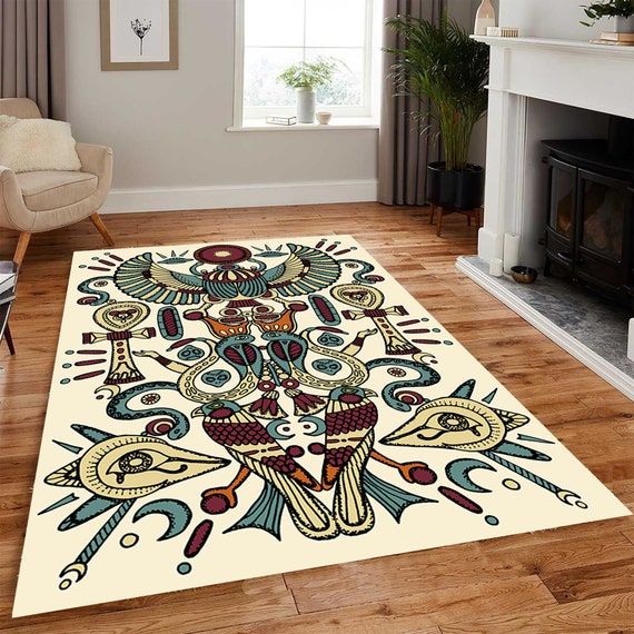 Native American Indian Area Rug Floor Darya Dor Design Rug, Native