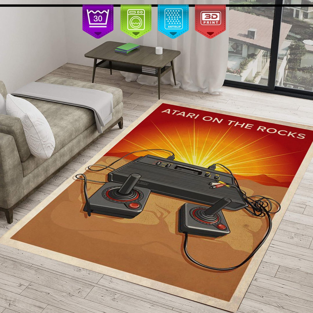 Retro Atari Rug: Modern Gamer Room Decor - Etsy