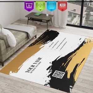 Personalized Rug,Business Card Decor,Written Pattern,Fantastic Rug,Personalized Machine Washable Rug, Living Room Rug,Area Rug,Home Gifts