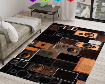 Speaker Design Rug,Music Print Rug,Custom Radio Rug,Cassette Rug,Record Rug,Music Rug,Cool Rug,Area Rug,Popular Rug,Custom Rug