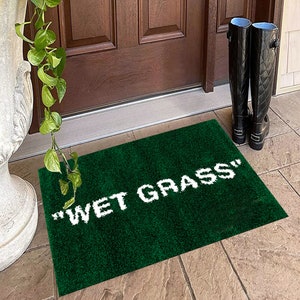 Green Rug,Wet Grass Rug,Wet-Grass, Customized Door Mat - Home Address - Closing Gift - Housewarming Gift - New Home Gifts - Welcome Mat Gift