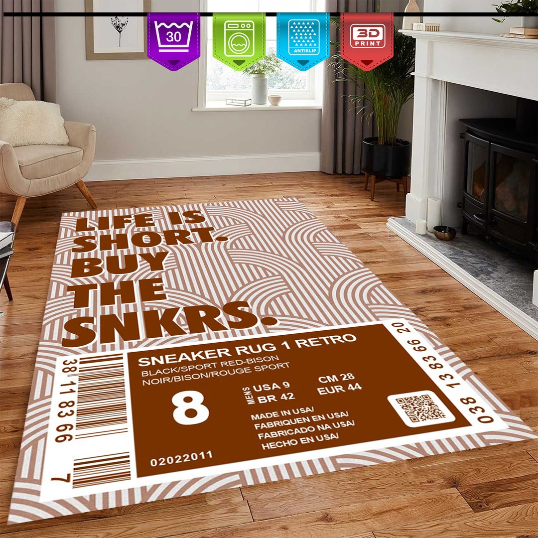 Qr Code Rug Personalized QR Code Sneaker Rug: Hypebeast Decor - Etsy