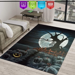 Tappeto regalo di Halloween, tappeto zucca, tappeto di Halloween, zucca spaventosa, tappeto fantastico, tappeto decorativo, Halloween, tappeto d'ingresso, tappeto per la casa, antiscivolo