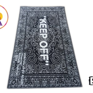 Keep Off Classic-Dark Grey Rug-Modern Room Rug,Keep Off,Alfombra decorativa para el hogar,Alfombras modernas,Alfombra de sala de estar, Alfombra 4x6, Regalo personalizado imagen 4