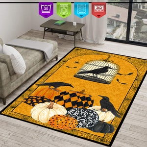 Crow Pattern,Halloween Rug,Halloween Gifts,Fantastic Rug,Decorative Rug,Halloween,Halloween Gift Area Rug,Home Decor Carpet,Non Slip