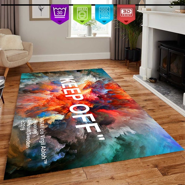 Keep off Colorful Design Art Rug, Keep Off, Modern Room Rug, Home Decorative Rug, Modern Rugs, Living Room Rug, 3x5, 4x6, 5x7 Rugs,Non Slip