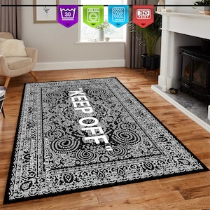 Keep Off Classic-Dark Grey Rug-Modern Room Rug,Keep Off,Home Decorative Rug,Modern Rugs,Living Room Rug, 4x6 Carpet, Personalized Gift