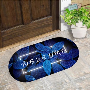 Welcome Doormat Outdoor Mat,Leaf Pattern,Welcome Doormat,Oval Door Mat,Married Gift,Housewarming Gift,New Home Gifts,Welcome Mat Gift