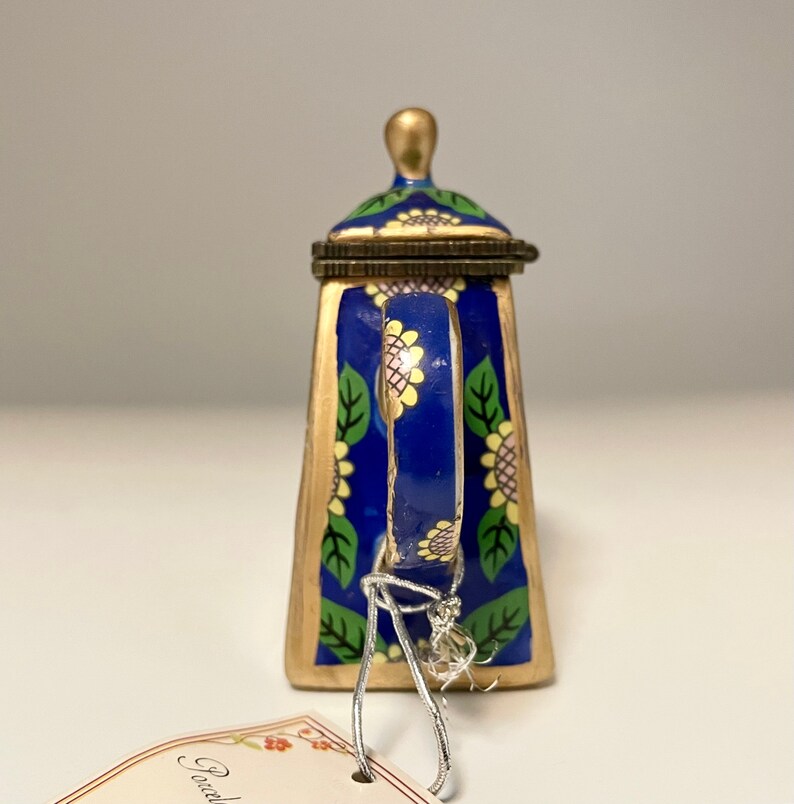 Vintage Miniature Hinged Porcelain Teapot / Trinket Box / Sun Etsy