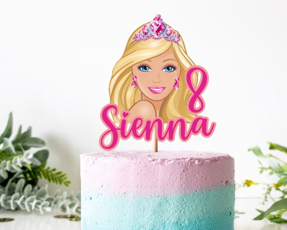 Barbie birthday cake with princess tiara/crown cake topper  Barbie  birthday cake, Pink birthday cakes, Barbie birthday party