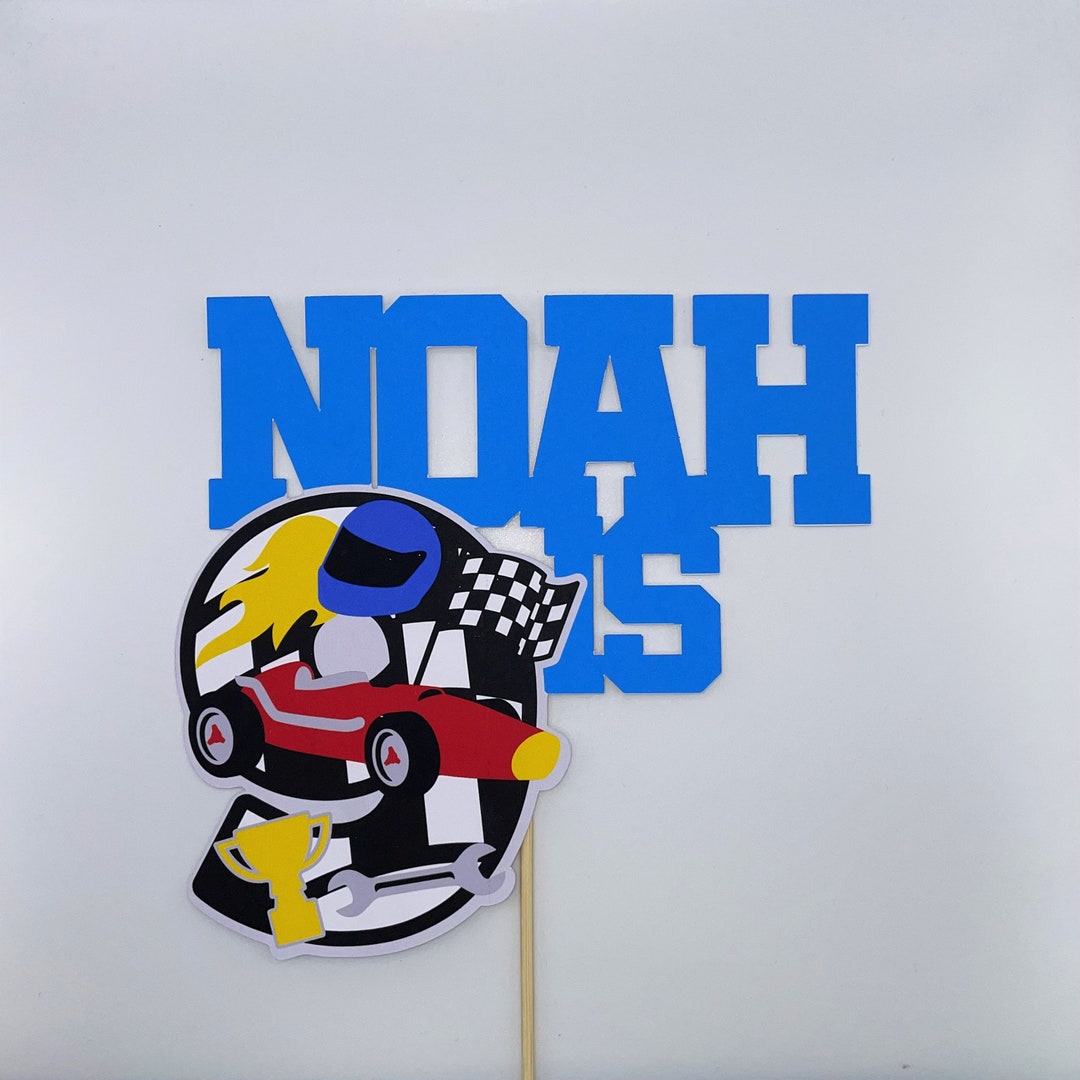 Personalised Racing Car Cake Topper, Racing Car Birthday Party Cake
