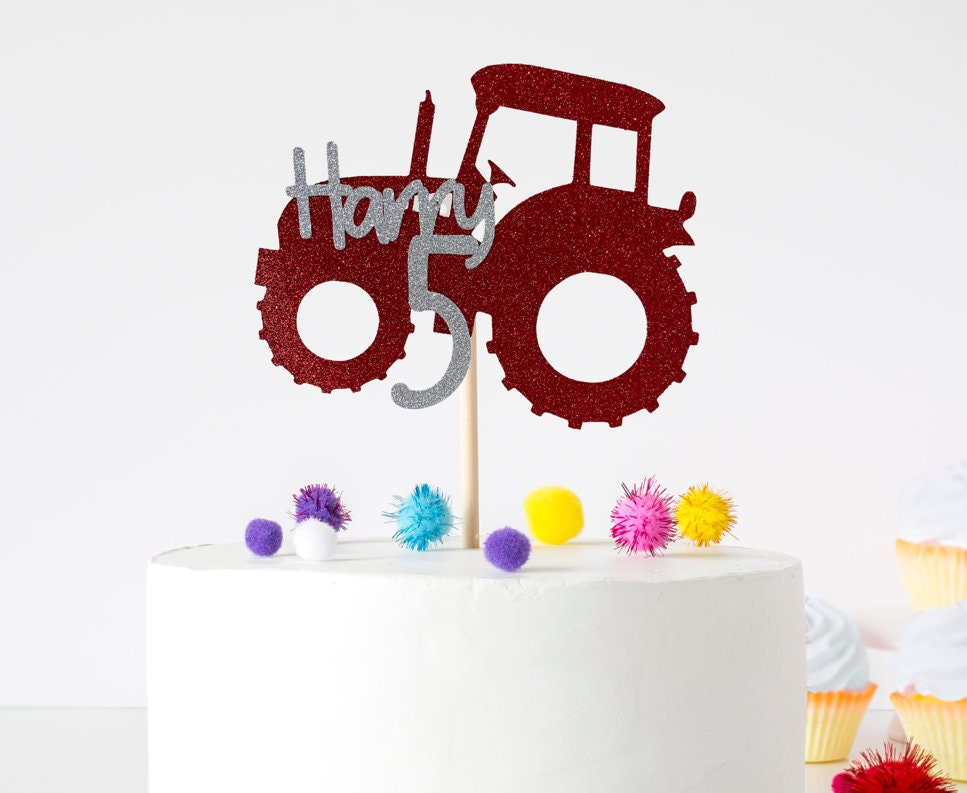 Tractor Cake Topper Personalised Tractor Cake Topper Farm Etsy