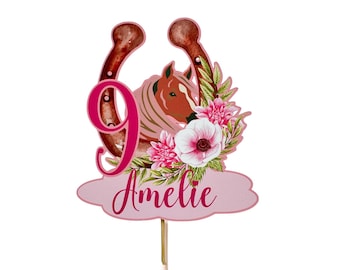 Personalised Horse Cake Topper, Custom Horse Cake Topper, any name and age horse cake topper