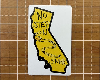 No Step on Snek, CALIFORNIA, 2.4" x 4" sticker/decal