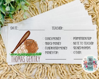 Back to School Envelopes | School Stationary | Personalized Envelopes | School Supplies | Baseball | Sports | Game Day