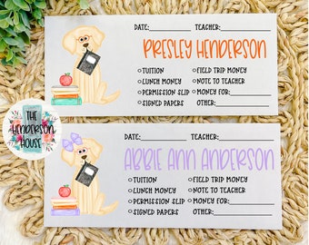 Back to School Envelopes | School Stationary | Personalized Envelopes for School | Student Organization | Teacher Organization | School Dog