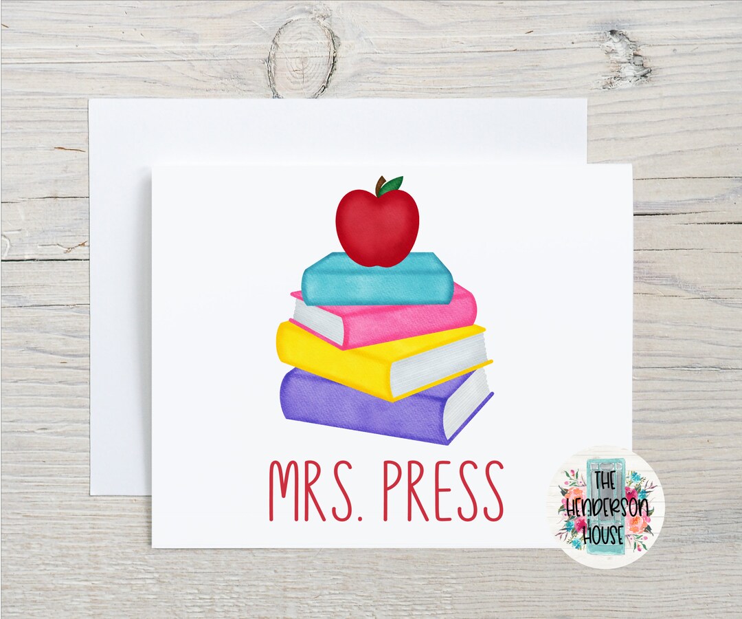 Note Cards Teacher Note Cards Personalized Stationary Cards Thank You