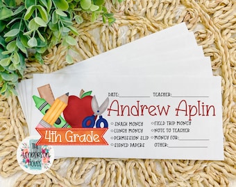 Back to School Envelopes | School Stationary | Personalized Envelopes | Student Organization | Teachers | Class Envelopes | School