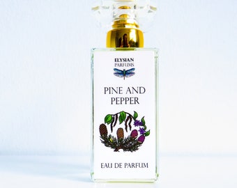 Eau de Parfum Pine and Pepper, Pino Gris, Pimienta Negra, Lavanda, Vetiver, Unisex, Moderno e Inspirado, Perfume Artesanal, 50 ml