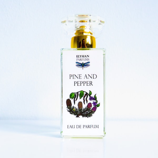 Pine and Pepper Eau de Parfum, Grey Pine, Black Pepper, Lavender, Vetiver, Unisex, Modern and Inspired, Artisan Perfume, 50 ml