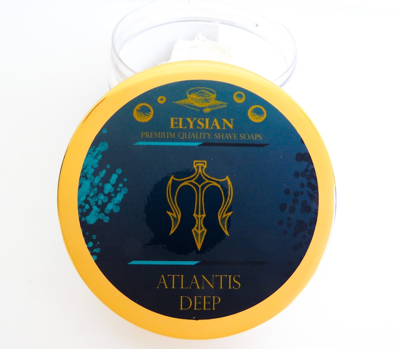 Elysian Atlantis Deep, Men's Shaving Soap, Tallow and Shea Butter, 4 Oz