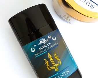 Atlantis Natural Deodorant, with Essential Oils, Baking Soda Free, Coconut Oil, Shea Butter, Magnesium, Arrowroot, Zinc, 2.65 oz