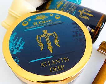 Elysian Atlantis Deep, Men's Shaving Soap, Tallow and Shea Butter, 4 oz