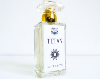 Titan Eau de Parfum, Ginger, Bergamot, White Floral, Musk, Ambergris, Unisex, Modern and Inspired, Artisan Perfume, 1 oz
