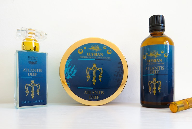 Elysian Atlantis Deep, Men's Shaving Soap, Tallow and Shea Butter, 4 Oz