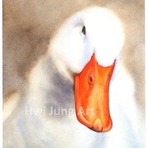 White Duck Watercolor Painting