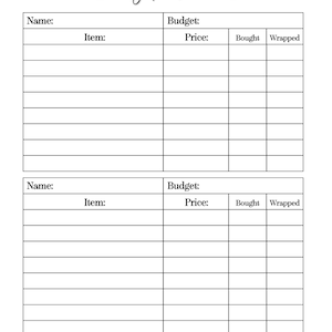 2023 Christmas Gift Prep List