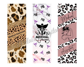 Leopard Print Medical Assistant Pen Wraps, Medical Assistant Pen Decals, Téléchargement numérique, Fichier instantané