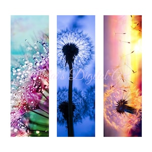 Colorful Dandelion Rain Drop Pen Wraps, Instant Download, Digital File, PNG