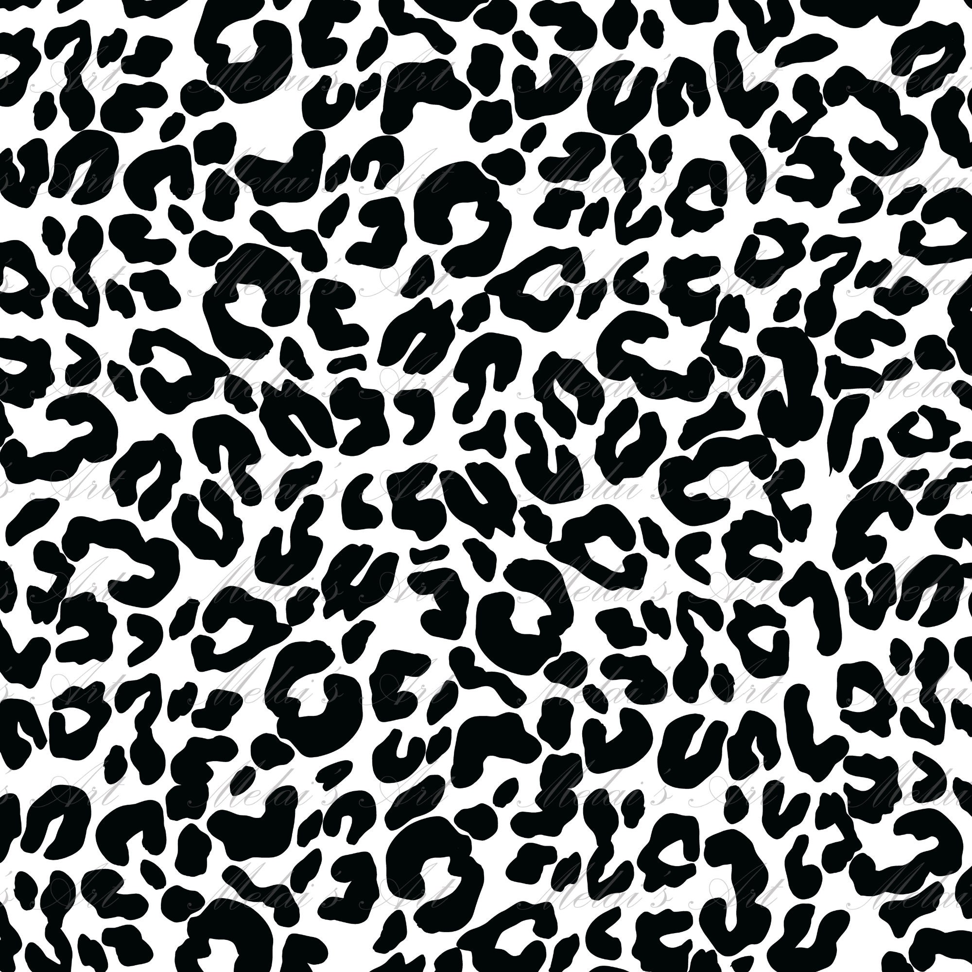 Black Transparent Leopard Print Background, Instant Digital