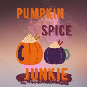 Fall Pumpkin Junkie, 20oz Skinny Tumbler Wrap Decal, Instant Digital Download