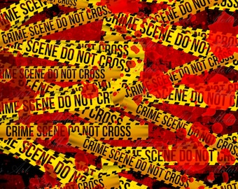 Fond d’écran de bande de scène de crime sanglant, téléchargement numérique instantané, fichier PNG