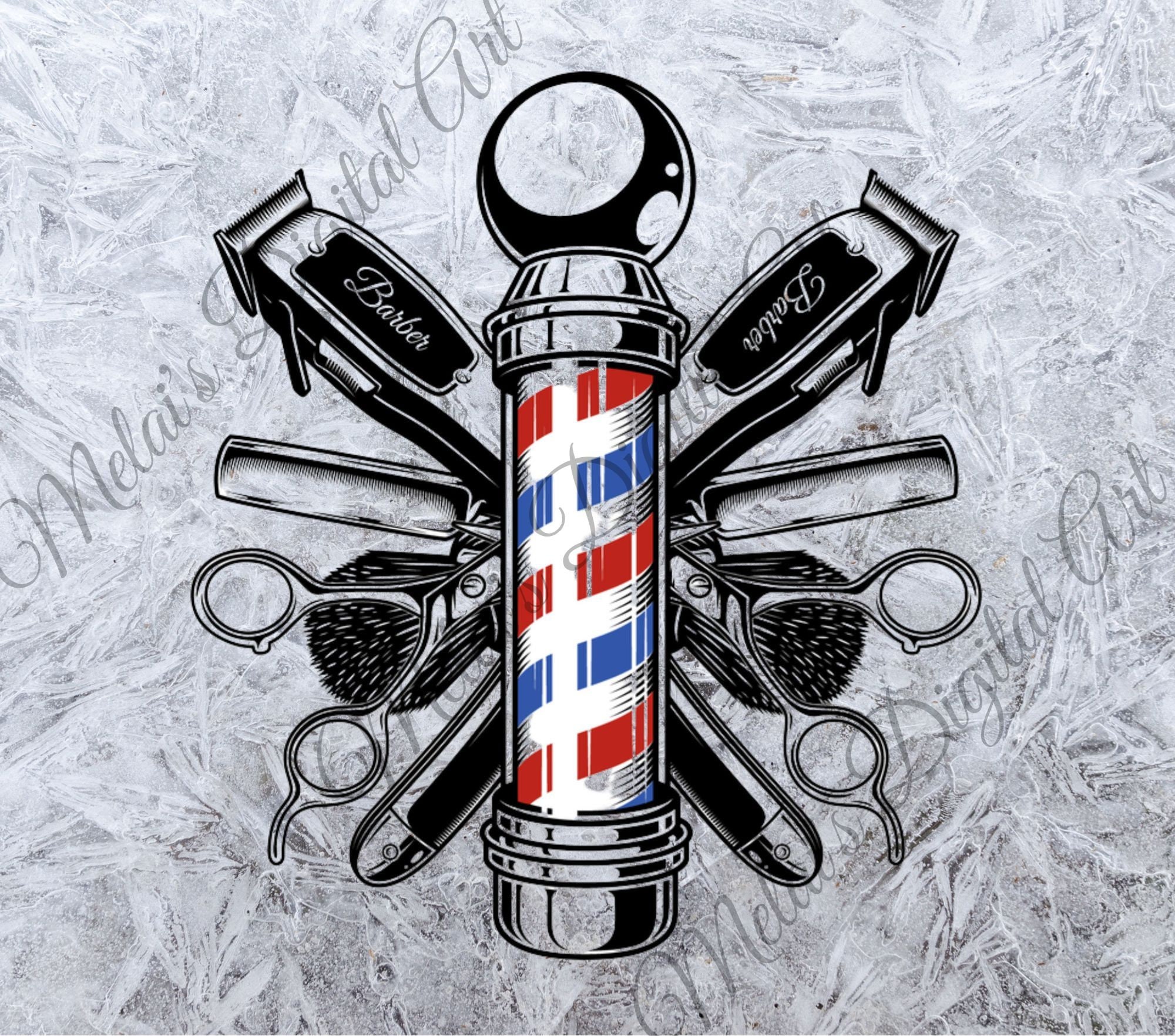 Barber Shop 20 oz Skinny Wrap Design, Barber Shop Sublimation Design, téléchargement immédiat, 2 fichiers numériques