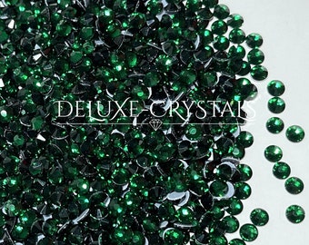 1440 Emerald Green Hotfix Rhinestones - 5mm SS20 - Dark Green Crystals - Pre Glued Gems - Gross - Dress Making Diamante Bling Premium