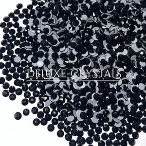 1440 Jet Black Hotfix Rhinestones - 5mm SS20 - Dark Crystals - Pre Glued Gems - Gross - Dress Making Diamante Bling Premium