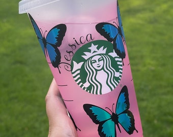 Butterfly Starbucks Cup, Starbucks Cold Cup, Starbucks Tumbler, Starbucks Personalized Cup