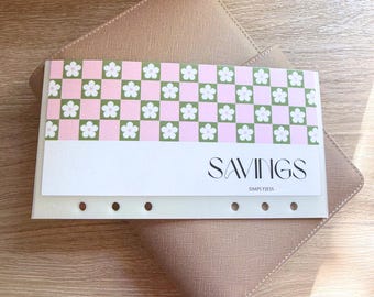 Daisy Checkered Cash Stuffing Envelopes | A6 | Budget Binder Inserts | Sinking Funds Cash Envelope System