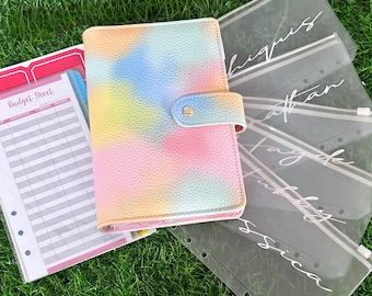 Cash Stuffing Binder A6 | Budgetpärm startpaket | Sinking Funds Organizer | Kontantkuvertsystem | A6 budgetpärm