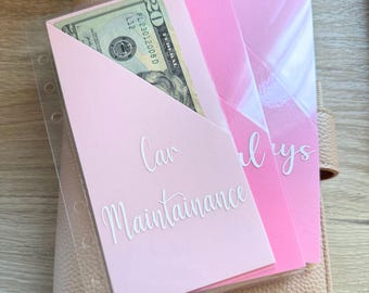 Cash Stuffing Envelopes A6 | Pink Ombre Cash Envelopes Set of 5 | Budget Binder Inserts | Sinking Funds Cash Envelope System