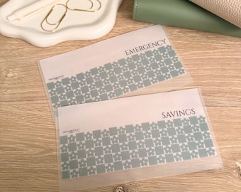 Salviagröna blommiga A6-kuvert – Matt pergamentpärm med budgetinlägg