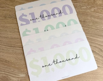 Platshållare för kontantfyllning A6 | Budgetpärminlägg | Kuvertsystem för rekvisita | Spårare för sjunkande medel | Platshållare för kontanter A6